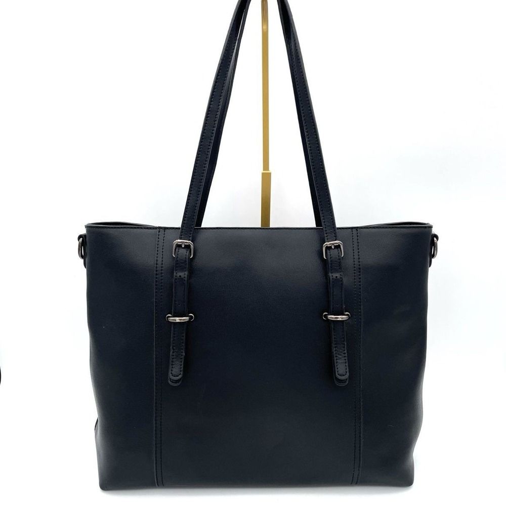 S-ZONE Women's Black Split Cow Leather Laptop Work Professional Shoulder Bag